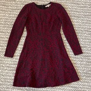 Loft Dress- red and charcoal Dress